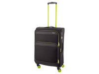 Franky Koffer Gr. M Reisegepäck T27-F Spinner 65er mit Dehnfalte black/neongreen