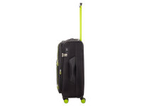 Franky Koffer Gr. M Reisegepäck T27-F Spinner 65er mit Dehnfalte black/neongreen