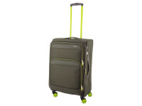 Franky Koffer Gr. M Reisegepäck T27-F Spinner 65er mit Dehnfalte olive/neongreen