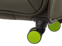 Franky Koffer Gr. M Reisegepäck T27-F Spinner 65er mit Dehnfalte olive/neongreen