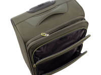 Franky Koffer Gr. M Reisegepäck T27-F Spinner 65er mit Dehnfalte olive/neongreen