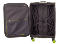 Franky Koffer Gr. M Reisegepäck T27-F Spinner 65er mit Dehnfalte olive/neongreen