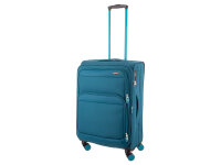 Franky Koffer Gr. M Reisegepäck T27-F Spinner 65er mit Dehnfalte teall/turquise