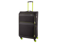 Franky Koffer Gr. L Reisegepäck T27-F Spinner 75er mit Dehnfalte black/neongreen