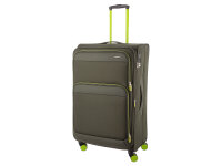 Franky Koffer Gr. L Reisegepäck T27-F Spinner 75er mit Dehnfalte olive/neongreen
