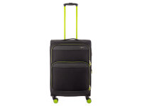 Franky 4er Koffer SET Gr. L/M/S Beutycase Reisegepäck T27-F Spinner mit Dehnfalte black/neongreen