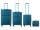 Franky 4er Koffer SET Gr. L/M/S Beutycase Reisegepäck T27-F Spinner mit Dehnfalte teal/turquise