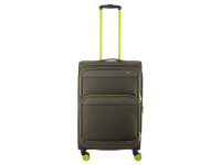 Franky 3er Koffer SET Gr. L/M/S Reisegepäck T27-F Spinner mit Dehnfalte olive/neongreen