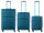 Franky 3er Koffer SET Gr. L/M/S Reisegepäck T27-F Spinner mit Dehnfalte teal/turquise