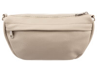 Prato S032-G Umhängetasche mit mehreren Reißverschlussfächern beige