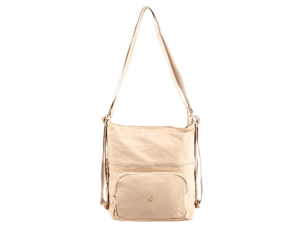 Prato CN22 Nylon 2in1 Umhängetasche und Rucksack Damen beige