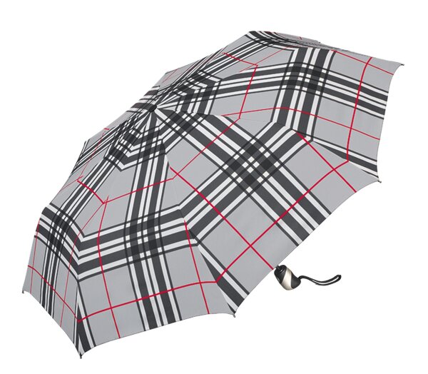 Happy Rain Selection Easymatic Ultra Light Auf-Automatik Taschenschirm checks light grey