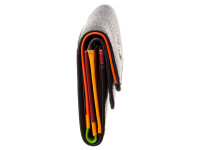 Prato B38-P Leder Damen Geldbörse Wickelbörse Querformat black multicolor