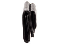 Prato B37-P Leder Damen Geldbörse Wickelbörse Querformat black