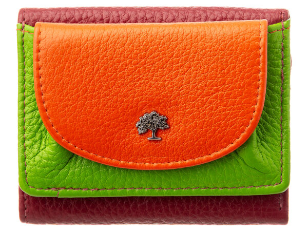 Prato B37-P Leder Damen Geldbörse Wickelbörse Querformat red multicolor