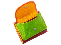 Prato B37-P Leder Damen Geldbörse Wickelbörse Querformat red multicolor