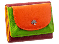 Prato B37-P Leder Damen Geldbörse Wickelbörse Querformat red multicolor