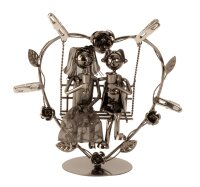 Mel-O-Design 6002 Metall-Hochzeitspaar auf Schaukel für Geldgeschenke silber
