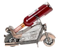 Mel-O-Design 3015 Wein-Flaschenhalter bronze-finish "Motorrad" mit Weinkorkensammler Bronze/Kupfer Finish