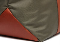 The Chesterfield Brand C38.0401 Leather Shopper Nylon Wax Pull Up Otta steel green