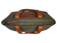 The Chesterfield Brand C38.0401 Leather Shopper Nylon Wax Pull Up Otta steel green