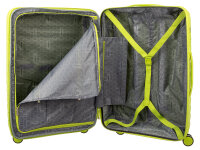 Franky PP18 Trolley Hartschalenkoffer Spinner Gr. M inkl. Dehnfalte lime green