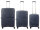 Franky PP18 Trolley Hartschalenkoffer 3er SET Spinner Gr. L/M/S inkl. Dehnfalte dark blue