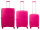 Franky PP18 Trolley Hartschalenkoffer 3er SET Spinner Gr. L/M/S inkl. Dehnfalte fuchsia
