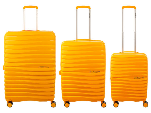 Franky PP18 Trolley Hartschalenkoffer 3er SET Spinner Gr. L/M/S inkl. Dehnfalte orange