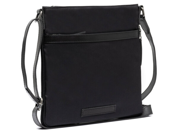 The Chesterfield Brand C48.1800 Leather Shoulder Bag Nylon Wax Pull Up Malmö Black