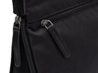 The Chesterfield Brand C48.1800 Leather Shoulder Bag Nylon Wax Pull Up Malmö Black