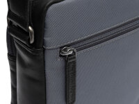 The Chesterfield Brand C48.1801 Leather Shoulder Bag Nylon Wax Pull Up Karlstad Light Grey