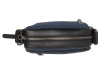 The Chesterfield Brand C48.1801 Leather Shoulder Bag Nylon Wax Pull Up Karlstad Navy