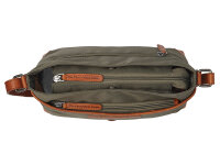 The Chesterfield Brand C48.1811 Leather Shoulder Bag Nylon Wax Pull Up Nevon Steel Green