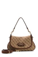 GUESS HWJG2313190 SAMANTHA FLAP SHOULDER BAG Damen Handtasche latte logo brown