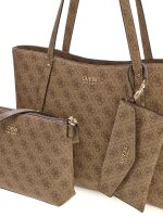 GUESS HWLG9648240 BRENTON TOP ZIP TOTE Woman latte logo