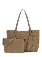 GUESS HWLG9648240 BRENTON TOP ZIP TOTE Woman latte logo