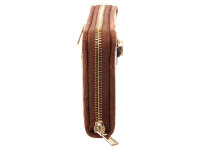 GUESS Samantha SLG Zip Around Wallet Damen Geldbörse Latte Logo Brown
