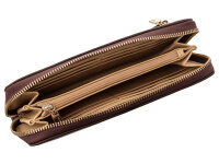 GUESS Samantha SLG Zip Around Wallet Damen Geldbörse Latte Logo Brown