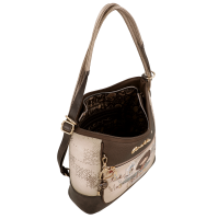 Anekke Tulip 2-in-1 Schultertasche & Rucksack 43705-172-braun / beige