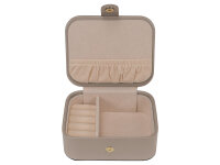 Joiessé Schmuckdose klein 5011 Lederimitat essentials Deckel abgesteppt 12 beige
