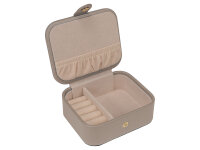 Joiessé Schmuckdose klein 5011 Lederimitat essentials Deckel abgesteppt 12 beige