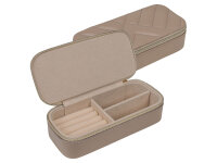 Joiessé Kleines Reißverschluss-Etui 5021 Lederimitat essentials Deckel abgesteppt 12 beige
