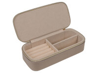 Joiessé Kleines Reißverschluss-Etui 5021 Lederimitat essentials Deckel abgesteppt 12 beige