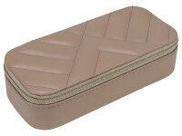 Joiessé Kleines Reißverschluss-Etui 5021 Lederimitat essentials Deckel abgesteppt 12 beige
