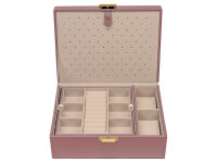 Joiessé Charmbox groß mit Einsatz 5041 Lederimitat essentials Deckel abgesteppt 01 rose