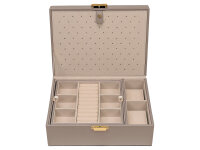 Joiessé Charmbox groß mit Einsatz 5041 Lederimitat essentials Deckel abgesteppt 12 beige