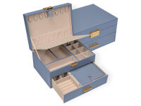 Joiessé Schmuckkoffer mit Reiseetui 5050 Lederimitat essentials 05 blau