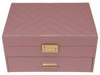 Joiessé Schmuckkoffer mit Reiseetui 5051 Lederimitat essentials Deckel abgesteppt 01 rose