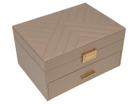 Joiessé Schmuckkoffer mit Reiseetui 5051 Lederimitat essentials Deckel abgesteppt 12 beige